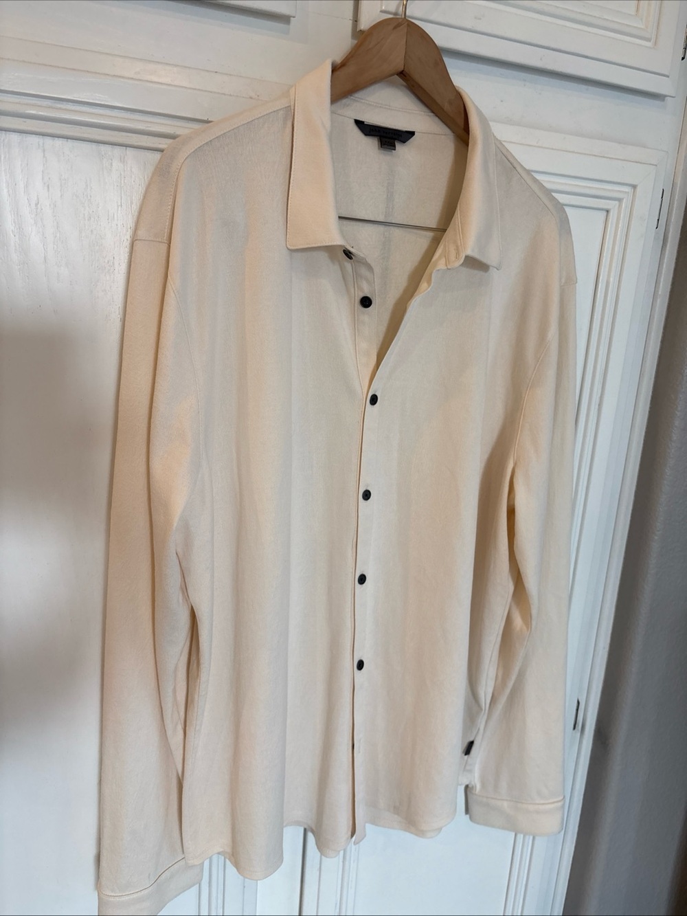 EUC JOHN VARVATOS Long Sleeve Button-up  Shirt Men's Size XXL Beige Cotton Blend